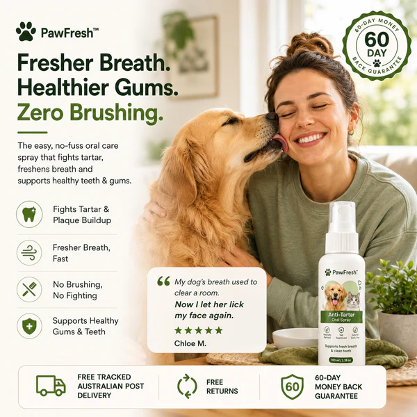 PawFresh in daily use with a happy dog